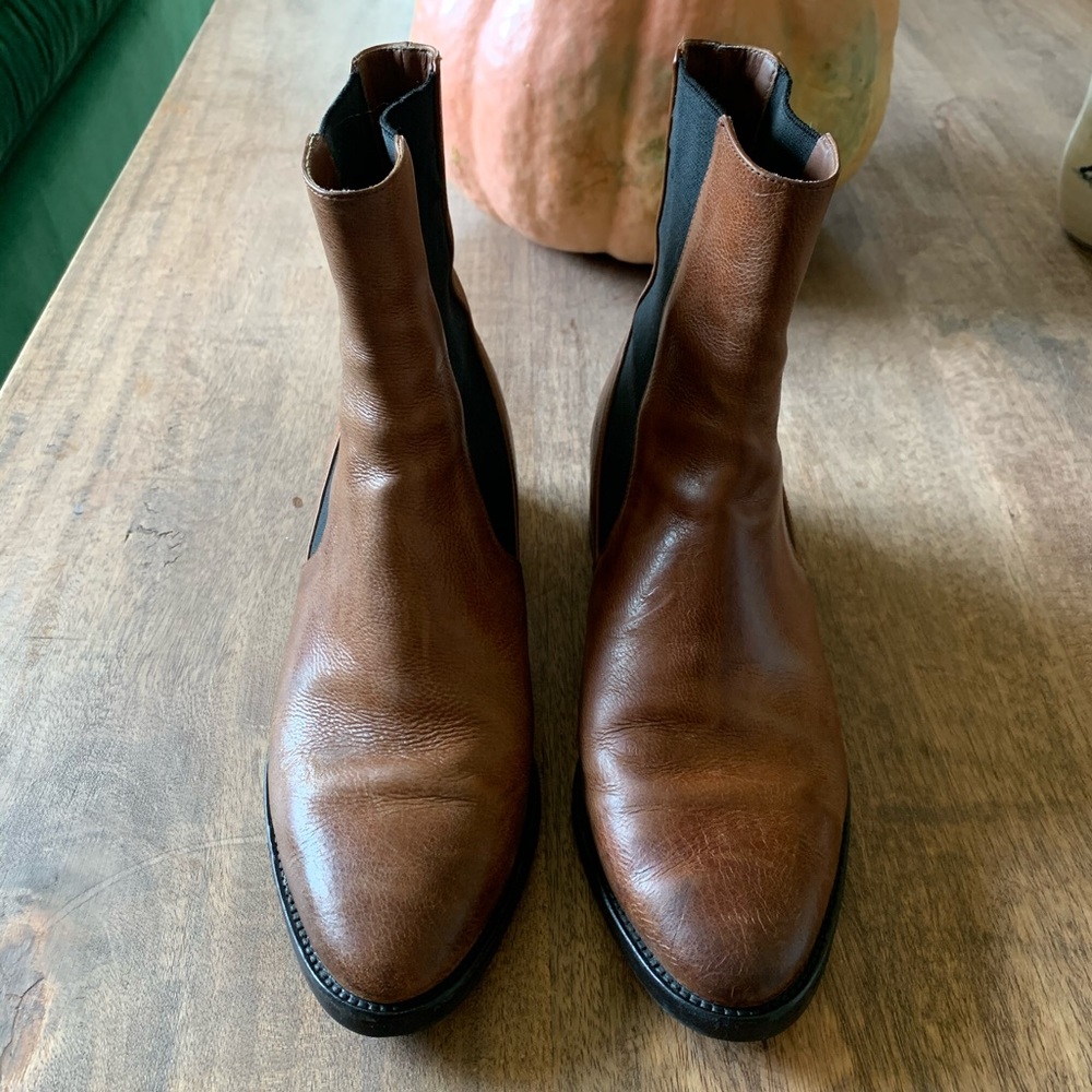 Vince Boots Mid Calf Tall Brown 6.5 Low Heel Light Brown